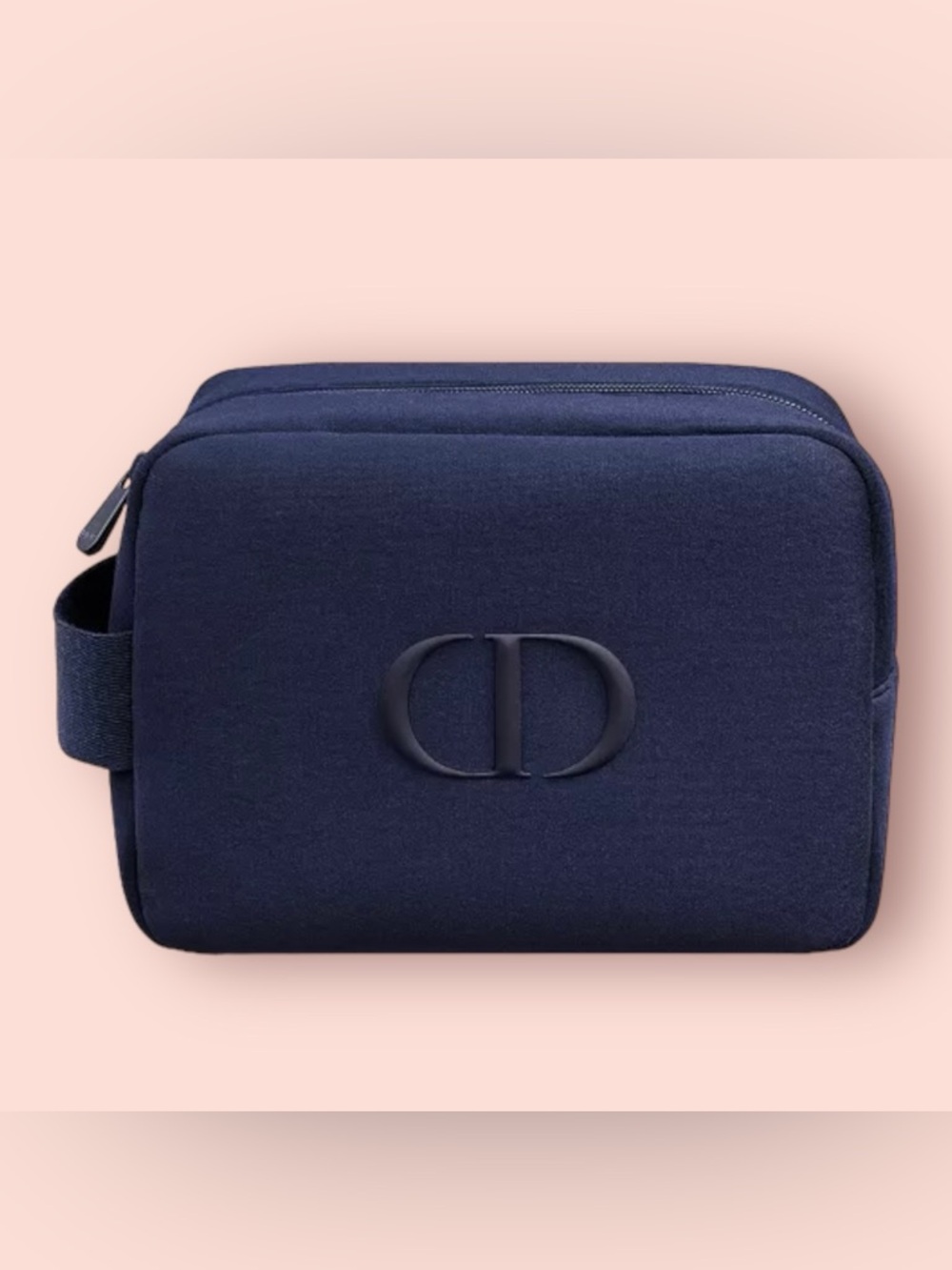 Navy-Blue Dior Beauty (Embossed-Logo) LARGE Cosmetic-Makeup/Toiletry Bag